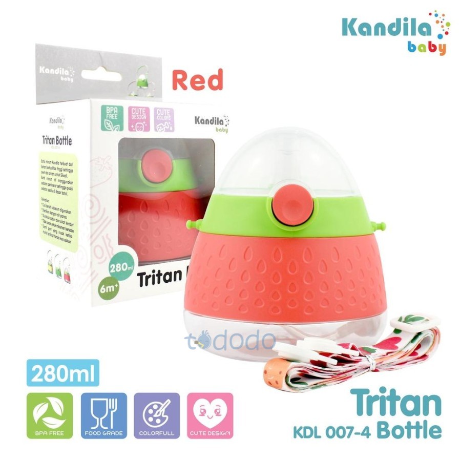 Botol Minum Sedotan Anak Kandila Baby Tritan Straw Bottle 280ml KDL007-4