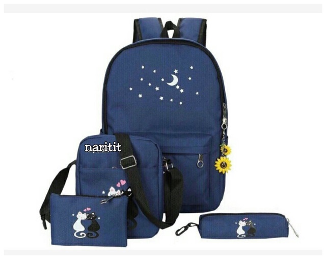 Ransel kucing backpack kucing tas anak ransel anak tas sekolah anak motif kucing ransel 4in1 murah