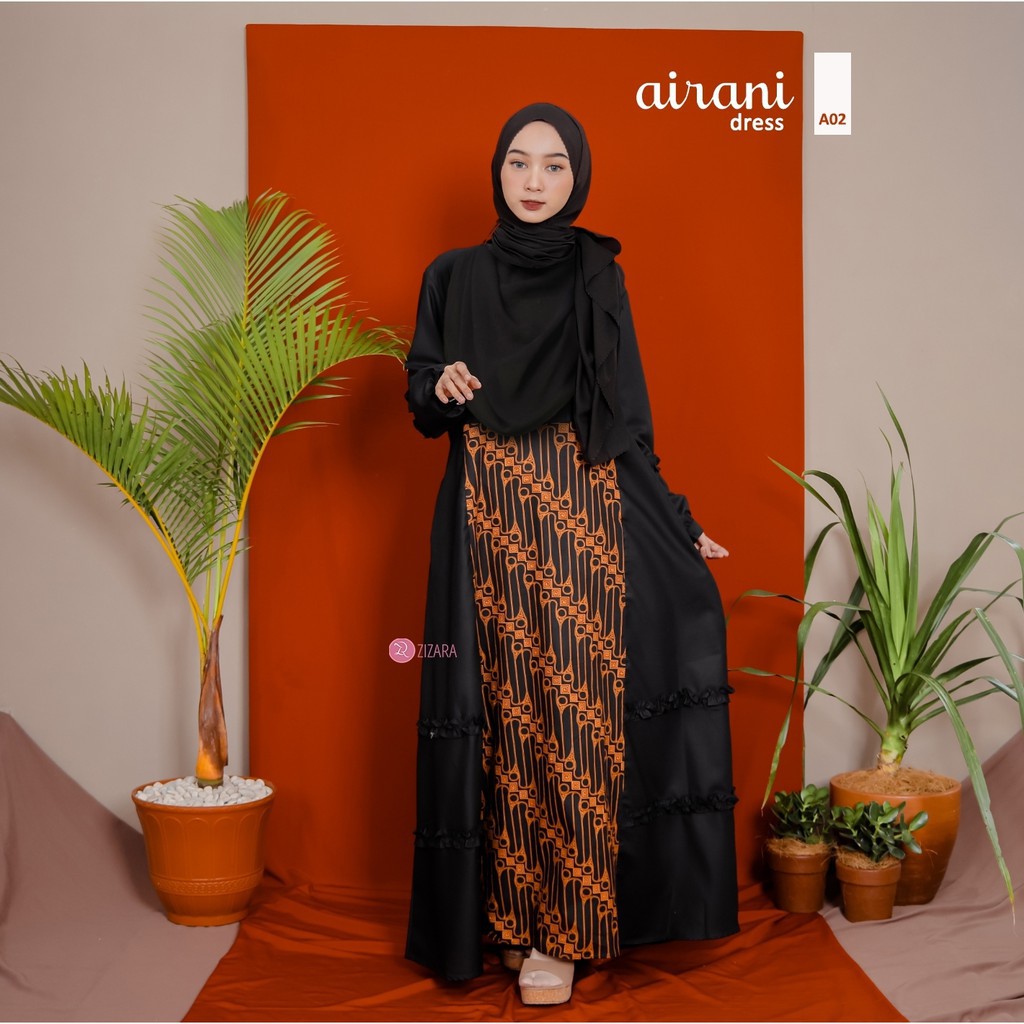 Airani Dress || Gamis Syari Motif Batik Original By Zizara