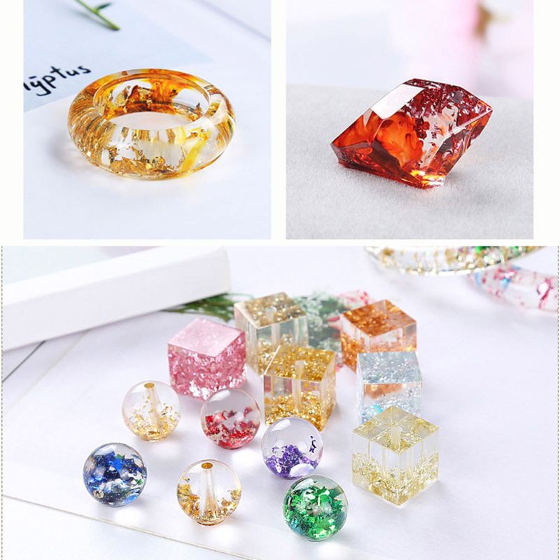 Glitter 12 Colors Gold Silver Foil Decorative Paper Resin Mold Fillings Shiny Sequins Filling Materials Resin Jewelry Making