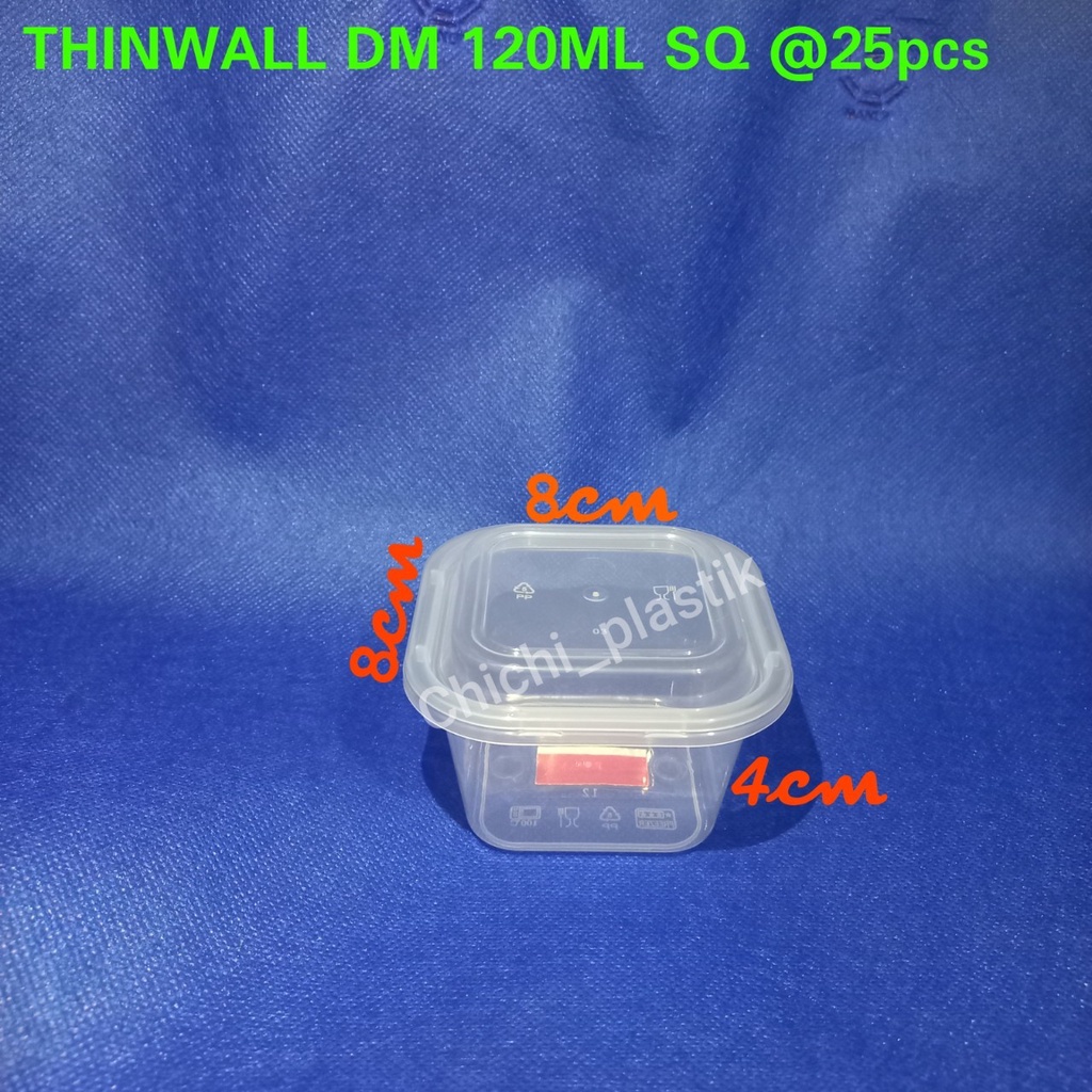 Thinwall food container 120ml kotak SQ/ Cup salad 120ml / Cup puding /