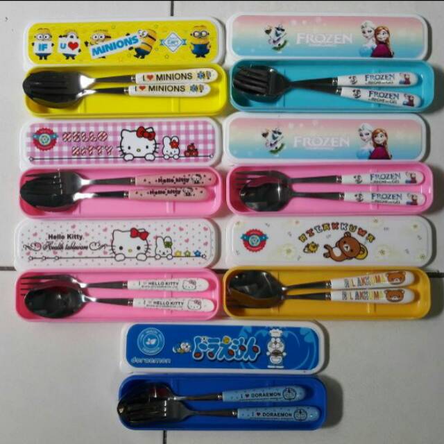 Sendok karakter minions hello kitty doraemon frozen rilakkuma