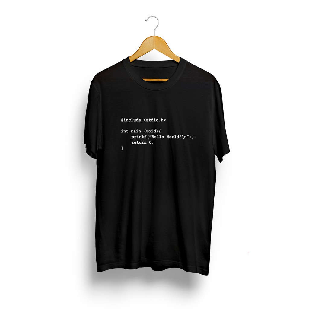 Kaos CODE PROGRAMMER HELLO WORLD CODING C++ NOTEPAD++ TEKNIK INFORMATIKA ANAK TI KAOS DISTRO T SHIRT