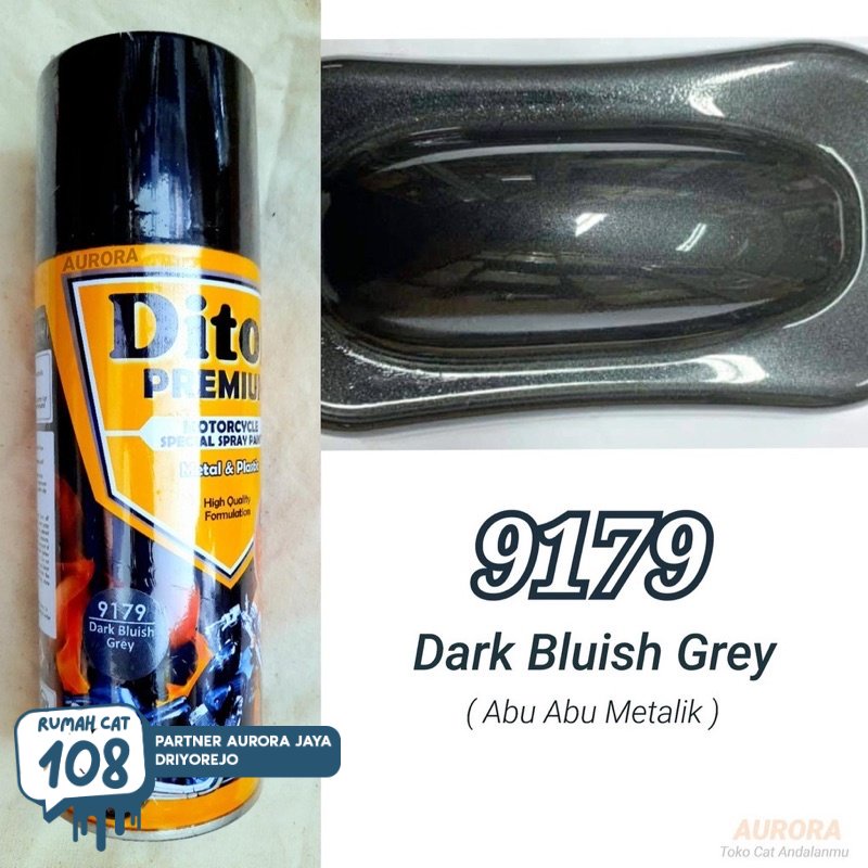 Pilox Diton Premium Dark Bluish Grey 9179 Abu-abu Metallic Cat Abu Metalik Pylox Pilok 400ml