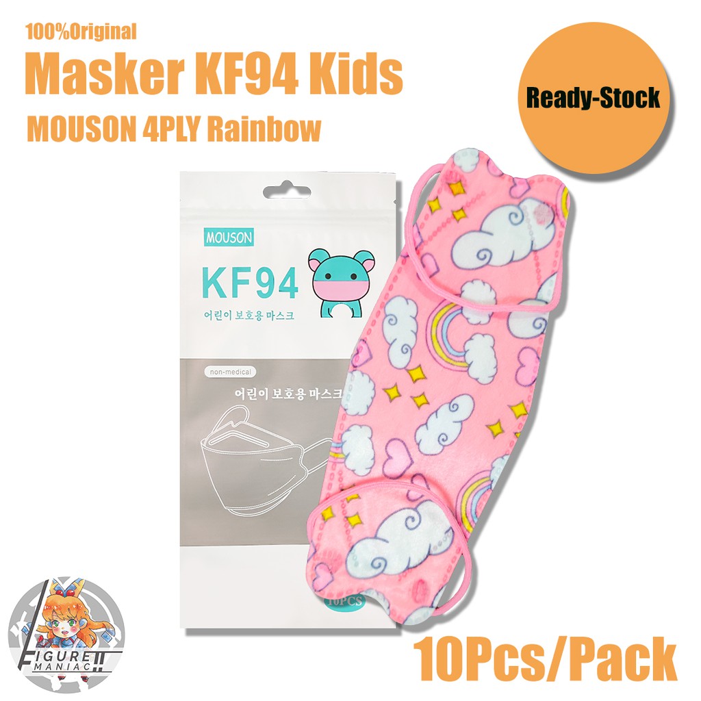 Masker KF94 Anak MOUSON Kids Edition Edisi Rainbow 1 Pack isi 10 ORIGINAL