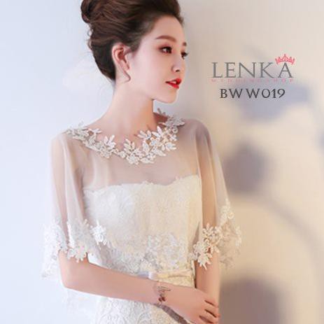 Kode 34 Bolero Pesta Lace Wedding Putih Pengantin Modern L