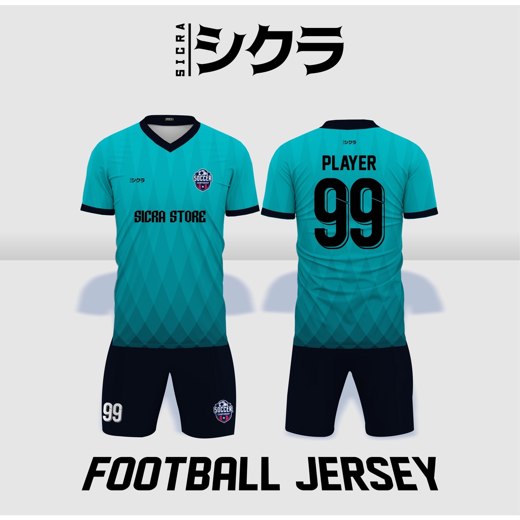 Jersey Futsal Sepak Bola Motif Biru Hitam Printing Satu Set Jersey & Celana | bl diagram