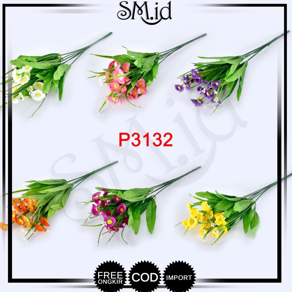 COD / SM.ID BUNGA BUKET BUNGA ARTIFICIAL ROSE BUNGA PALSU IMPORT DEKORASI RUMAH / PESTA P3132