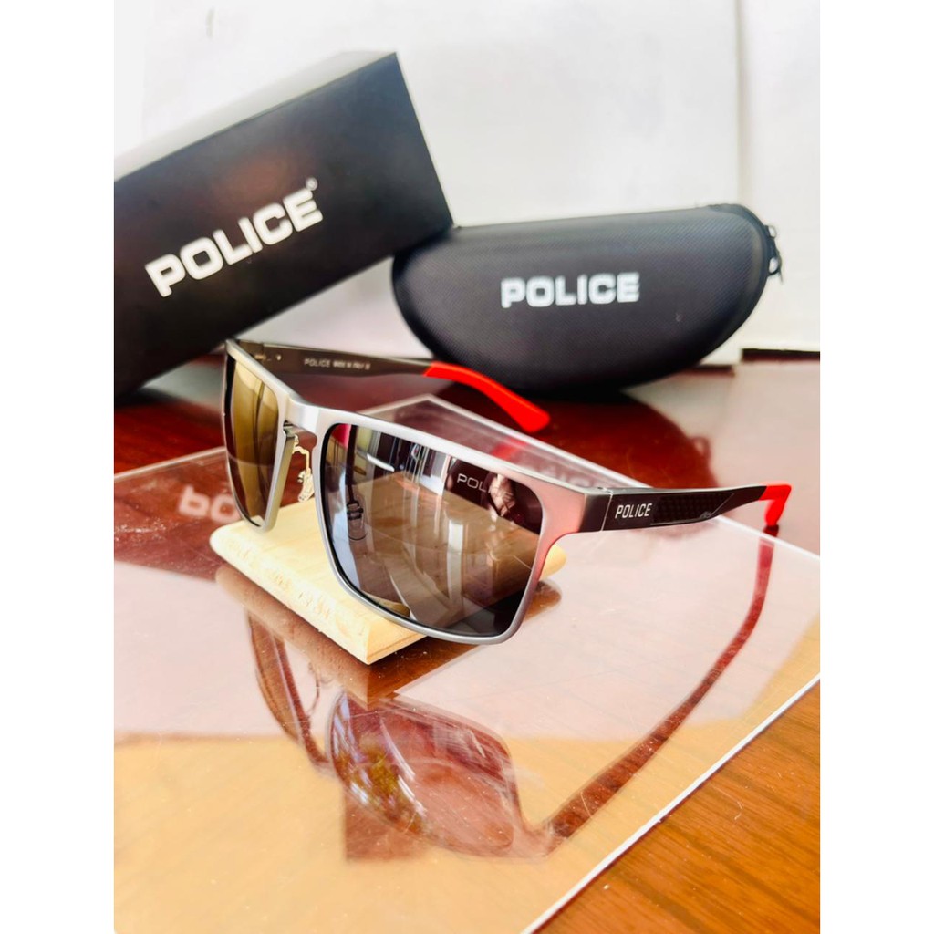 Kacamata Hitam Pria police polarized+antiradiasi 1934 Black Silver