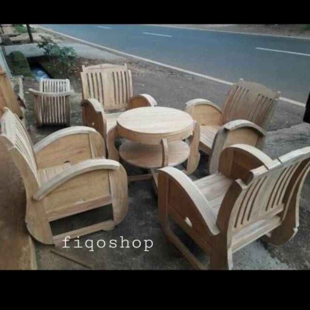 Kursi Tamu Jengki Klasik Set Meja Model Jawa Kuno Kayu Jati Furniture Jepara