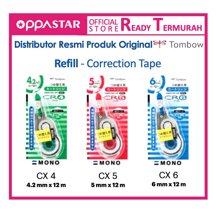 

Limited Refill Correction Tape Tombow Mono Ct-Cx Isi Ulang Tipex Tombow Terlaris