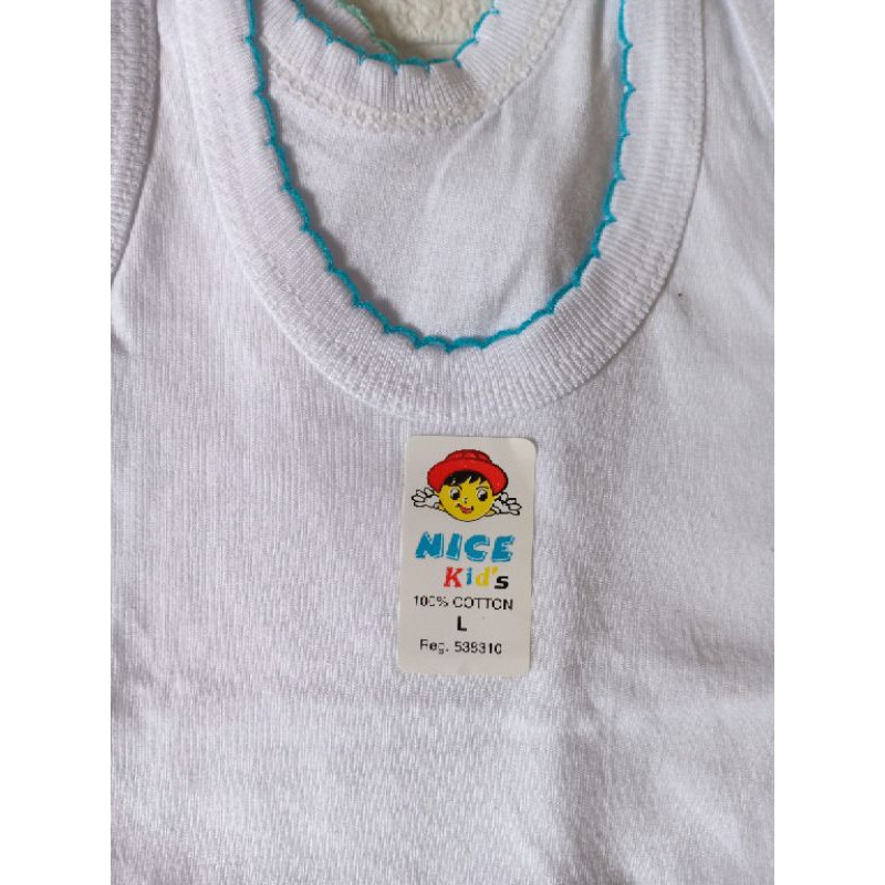 3pc_NICE KIDS singlet bayi cotton s.m.l.xl / kaos kutang bayi 100%cotton/ singlet nice kids