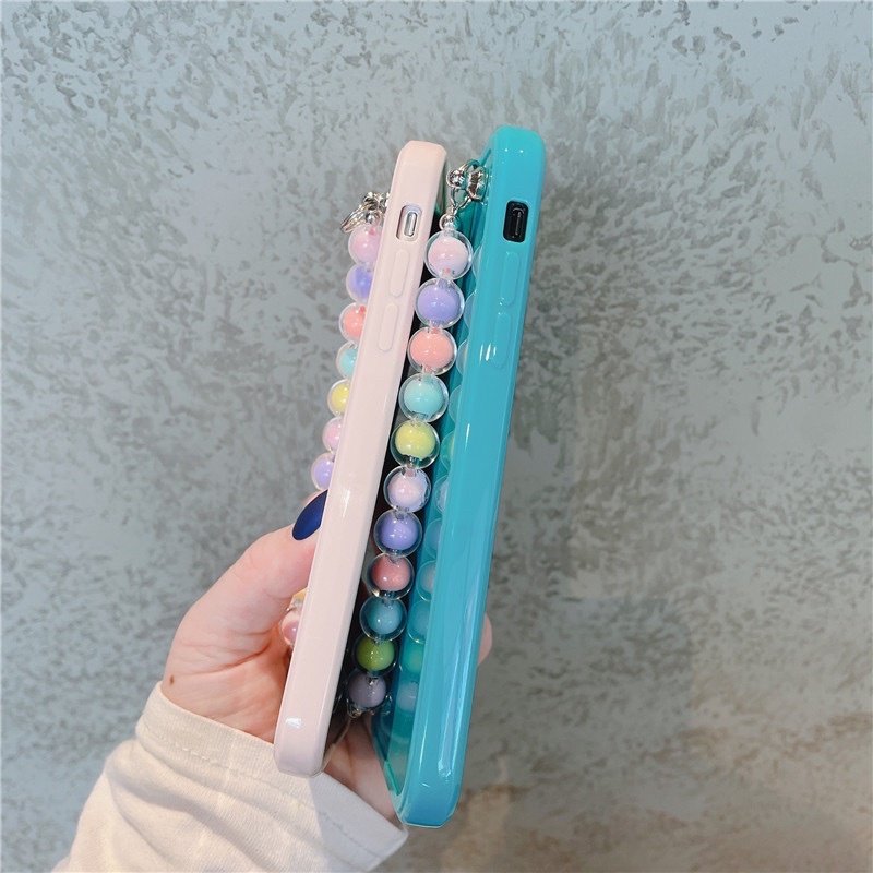 Beige Rainbow Chain Softcase iphone 7/8+ XS XS Max XR 11 Pro Max 12 Pro Max