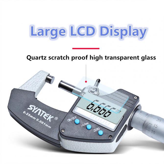 Jual Digital Micrometer 0.001mm Syntek 0-25mm Thickness Outside Micro Meter 0.001 mm Micrometers Caliper Indonesia|Shopee Indonesia