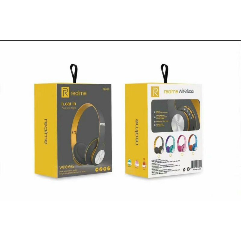 BT Realme Headphone DJ RMA 66 Wireless Bluetooth Stereo Headset earphone Bando RMA-66