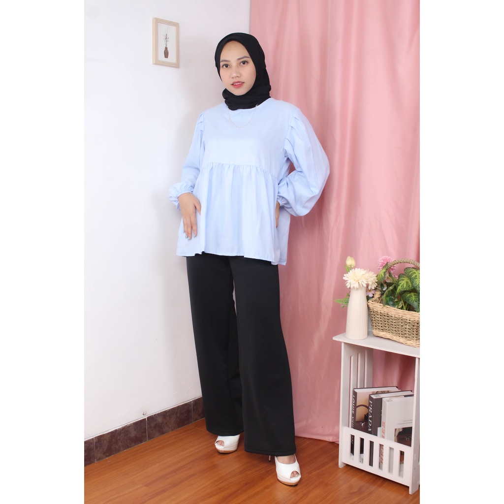 Tq88indonesia Fashion Baju Atasan Wanita Terbaru / CLOUDY BLOUSE Lengan Panjang / Busana Casual Cewek / Ootd / Outfit / Outfit