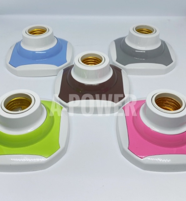 Daicom - Fitting Lampu Plafon Warna (Coklat/Hijau/Pink/Coklat/Abu)