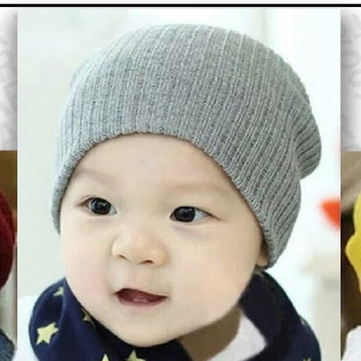 Topi Kupluk Anak Bayi  Bonnet Model Ruffle fashion Baby Hat Kupluk Anak Lucu  Ruffle  Usia 0-3Tahun.-⏩ Salur polos maron