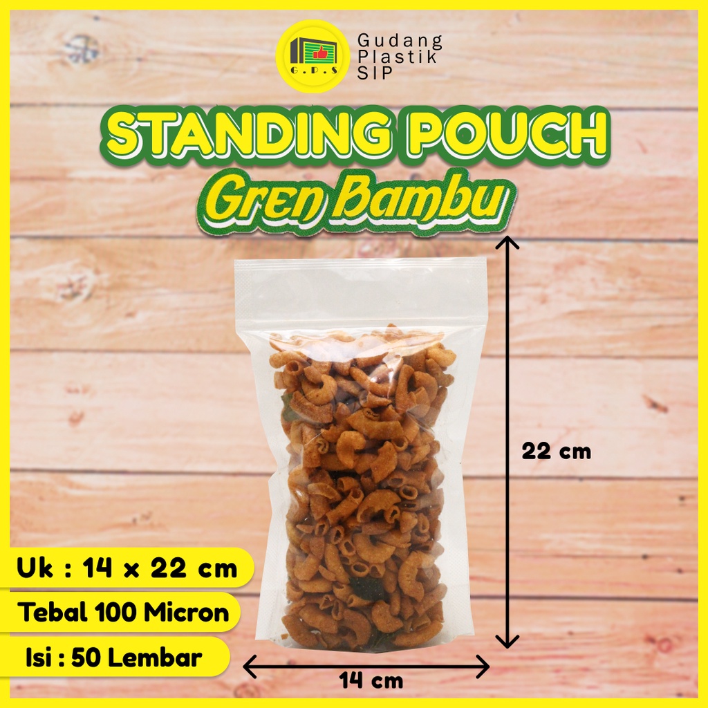 PLASTIK STANDING POUCH 14X22 CM / PLASTIK KLIP BERDIRI ISI 50