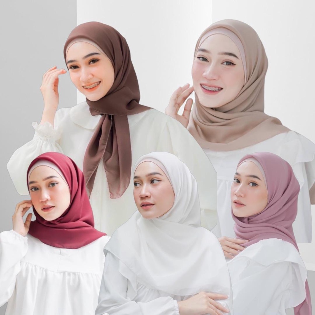 Hijab Segi Empat Bella Square Polos Premium (Warna Part 1)