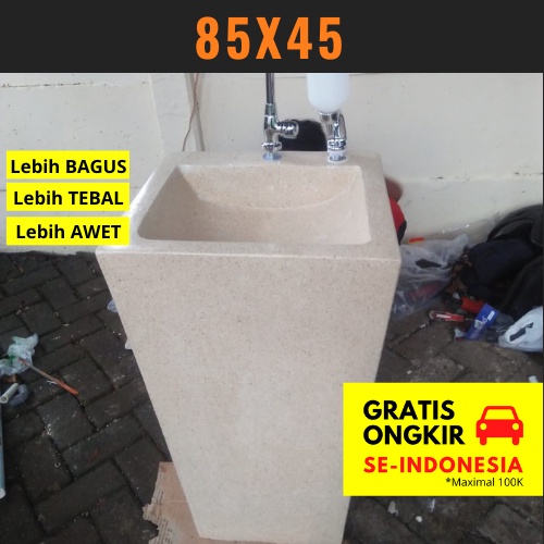 Wastafel Standing Teraso Kamar Mandi Sekolah Cuci Tangan Terazo Minimalis Piramida Batu Marmer