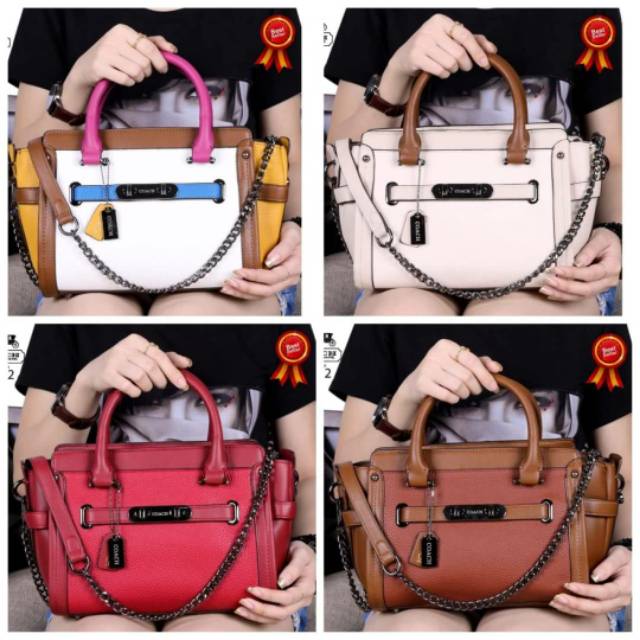 HAND BAG-TAS SELEMPANG-COACH SWAGGER CARRY PEBVLED