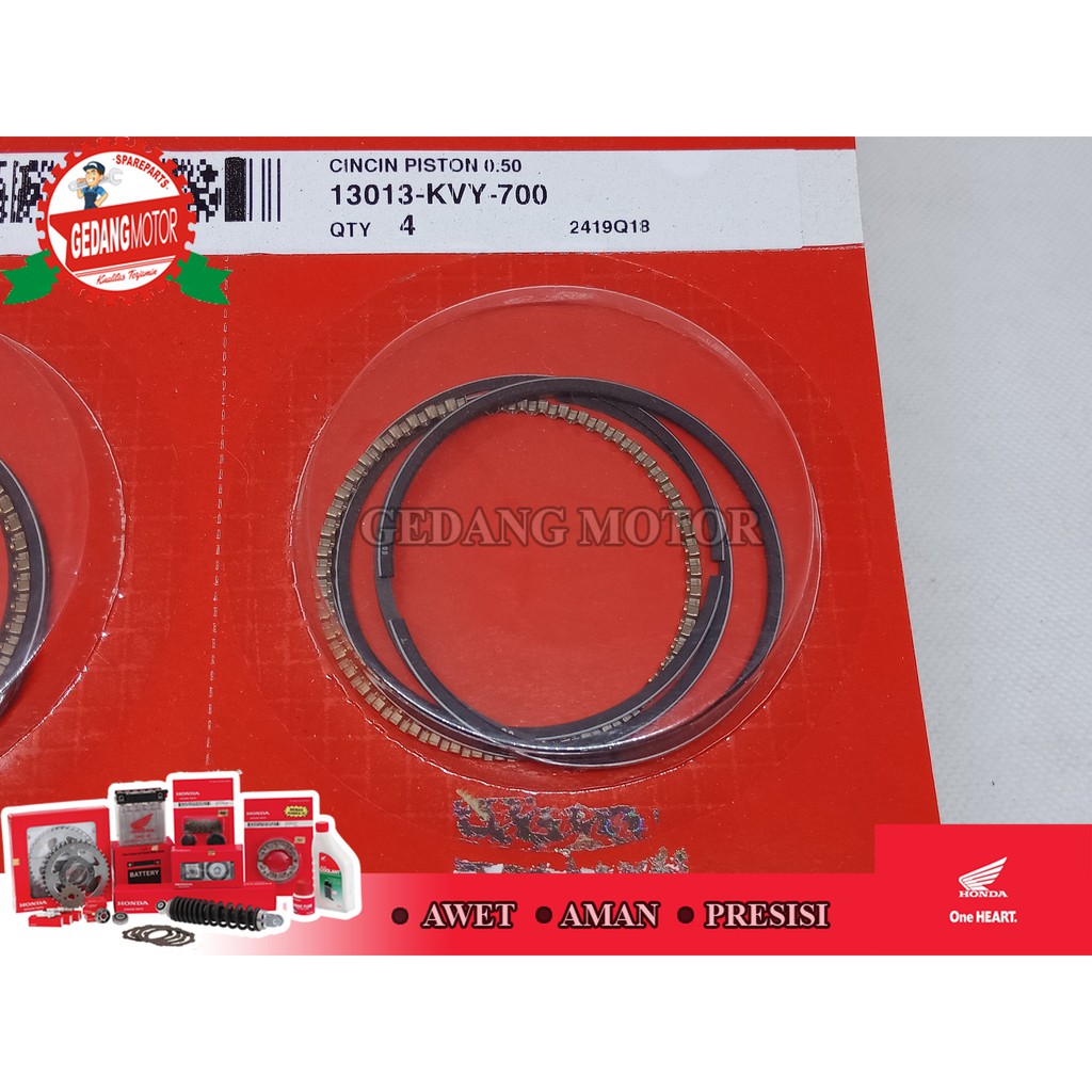 RING SEHER / CINCIN PISTON BLOK BEAT SCOOPY SPACY KARBU OS 50 ASLI AHM