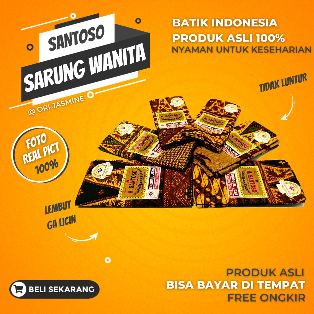 Kain Sarung batik wanita  katun solo murah premium jarik melahirkan batik katun halus SANTOSO A