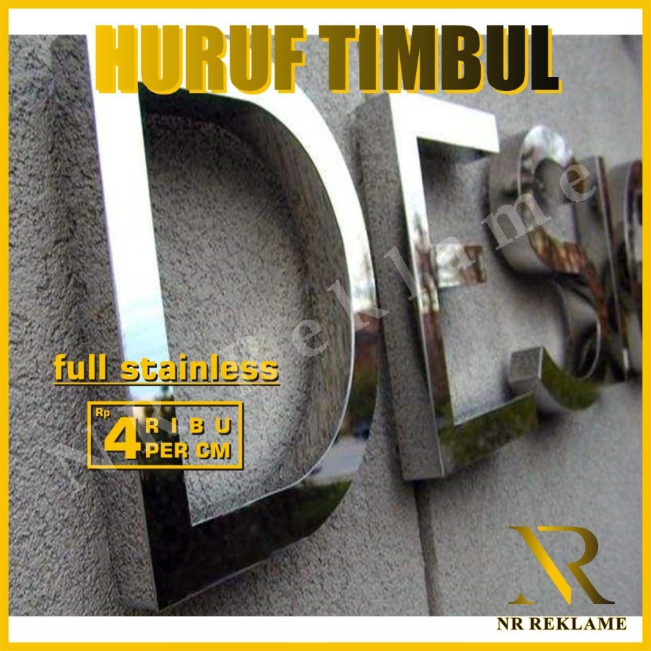 Huruf Timbul Stainless