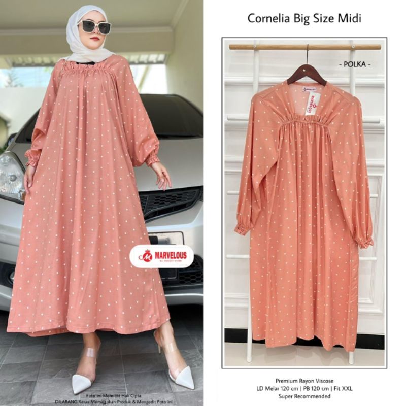 CORNELIA BIG SIZE MIDI BY MARVELOUS (MIDI JUMBO MUSLIMAH) Midi dress rekomended