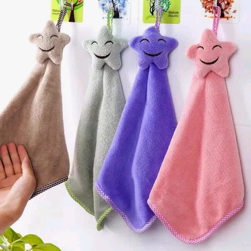 LAP TANGAN GANTUNG WASTAFEL LAP HANDUK DAPUR HAND TOWEL MICROFIBER KARAKTER BINTANG