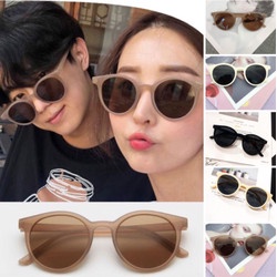 (azzahra) Kacamata Hitam Wanita Gaya Retro Frame Bulat Fashion Korea