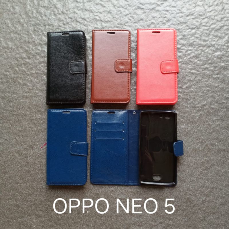 Flip case kulit Oppo Neo 5 A31 A31T flipcase book cover sarung buku buka tutup dompet flipshell