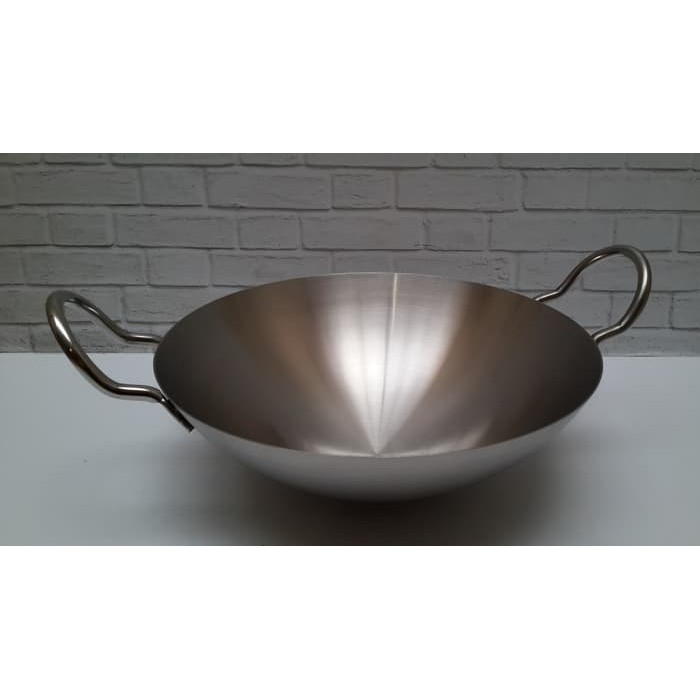 BIMA WAJAN KUALI STAINLESS 32 CM  304  ASIAN HONGKONG WOK BP0101332