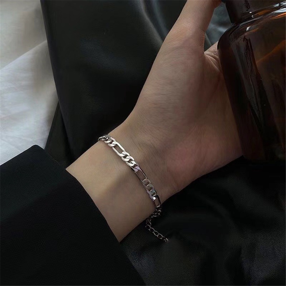 【COD Tangding】Chain Bracelet INS Simple Personality Bracelet Adjustable Silver Gold Color Bracelet Jewelry Accessories