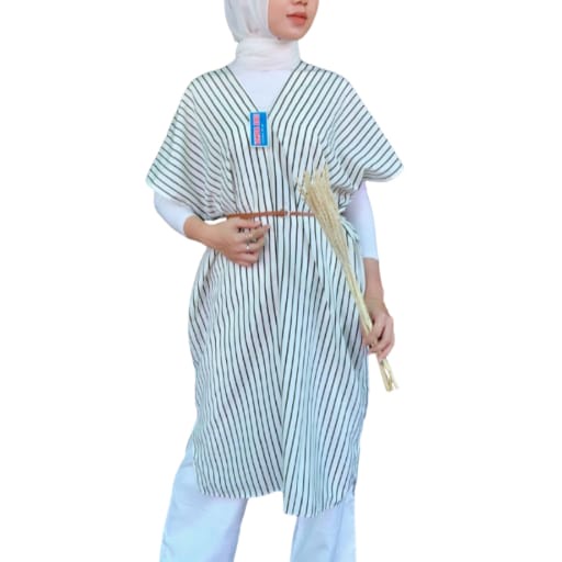 KAFTAN MEWAH ELEGAN 2022 TERBARU / KAFTAN TUNIK MOTIF  SALUR ( + BELT ) // TONNI DJAYA