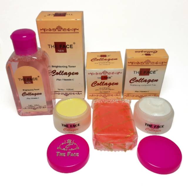 PAKET COLLAGEN THE FACE BPOM 4in1 (Cream,sabun,toner)