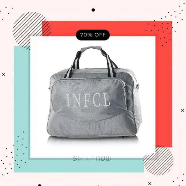 [ORIGINAL]TAS TRAVEL BRANDED MERK INFICLO/TAS TANGAN WARNA ABU PRIA WANITA ISI LUAS MULTYFUNGSI AWET