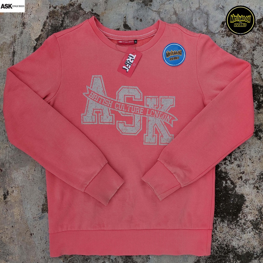 Crewneck Ask enquired / Chrewneck Sweater Pria / Sweater Thrift Branded / Chrewneck Second Original 