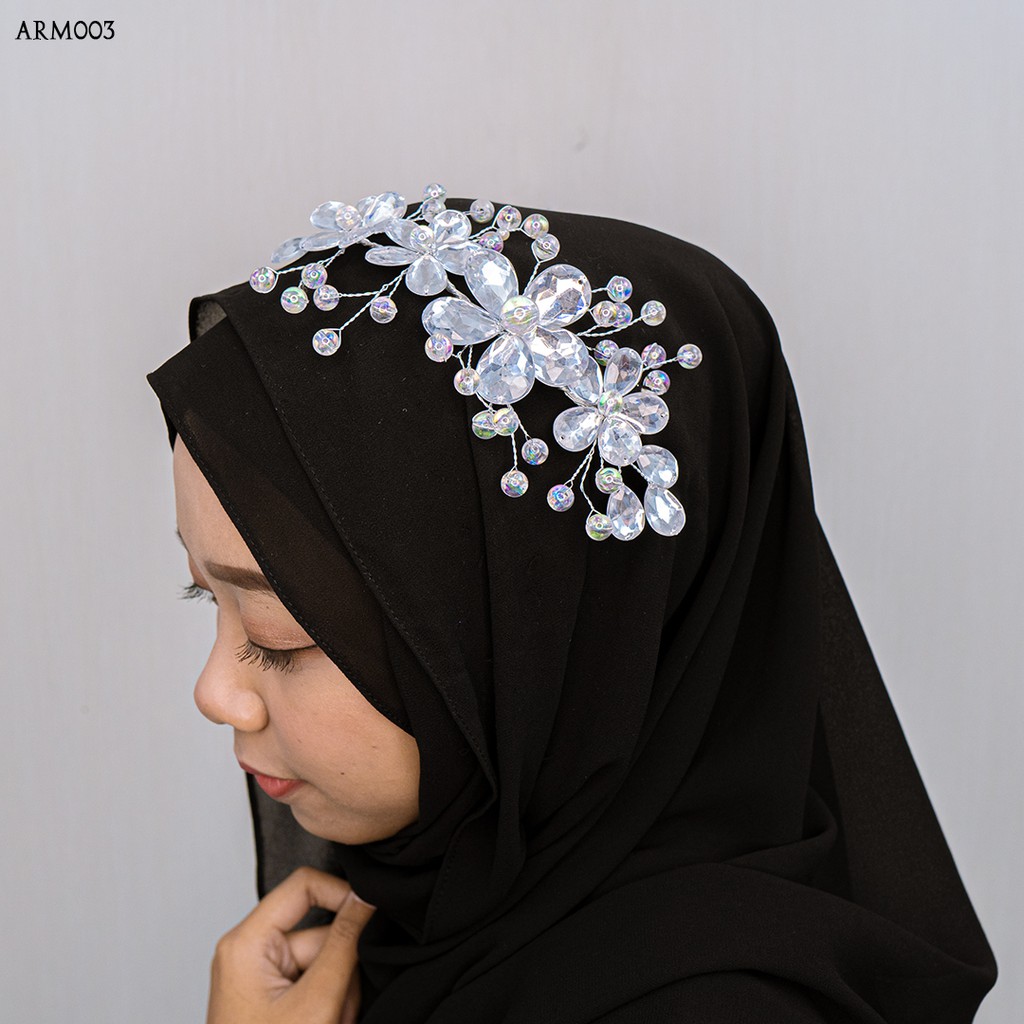 [SIAP KIRIM] HEADPIACE PENGANTIN HIJABERS ASESORIS MODERN WEDDING ARM003