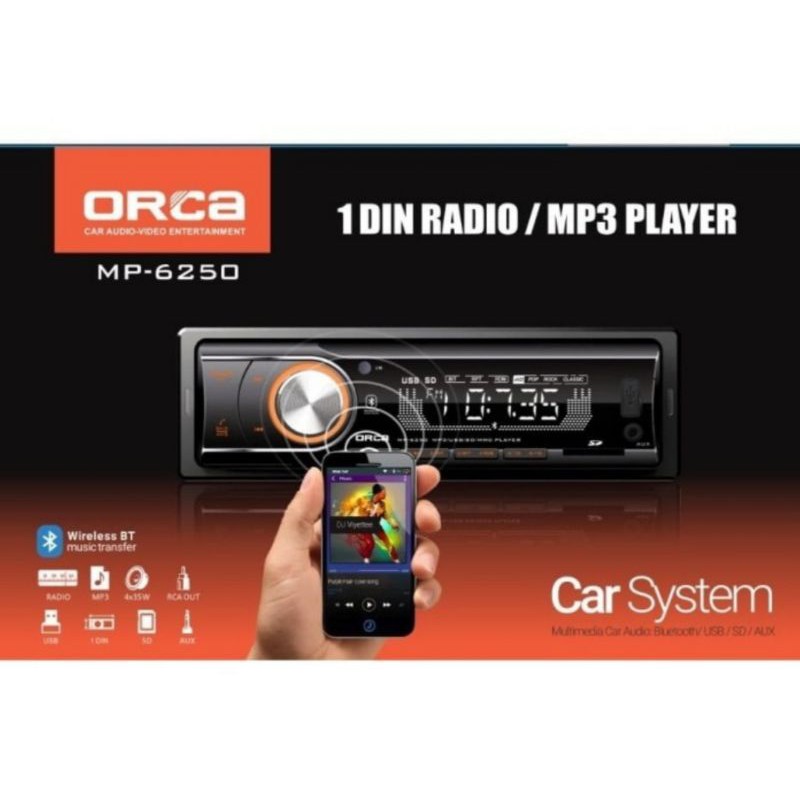 Tape Mobil Mp3 Bluetooth ORCA Mp 6520 Mp3 ORCA Bluetooth ORCA Single din Bluetooth