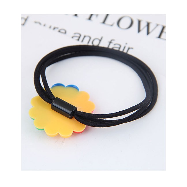 LRC Ikat Rambut Fashion Color Colorful Sun Flower Smiley Rainbow A58633