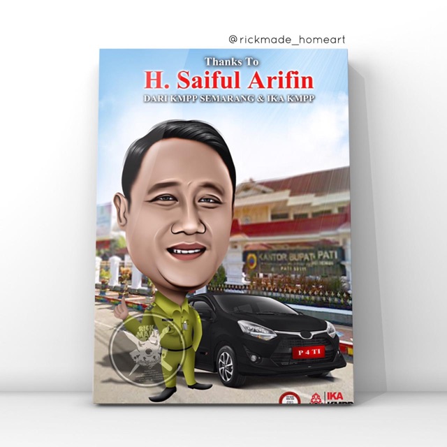 

Kado Karikatur 3D (Single) + Figura