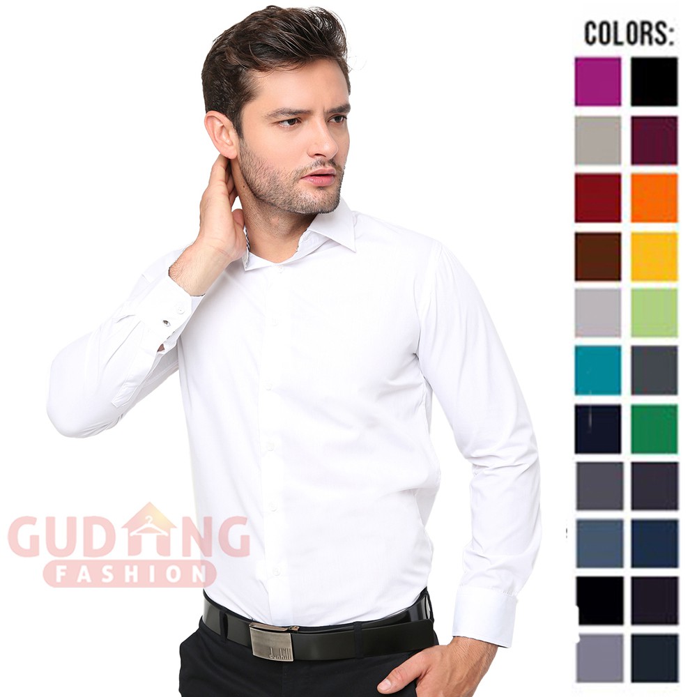Kemeja Formal Pria Slim Fit Simple Elegant - Banyak Pilihan Warna LNG (COMB)