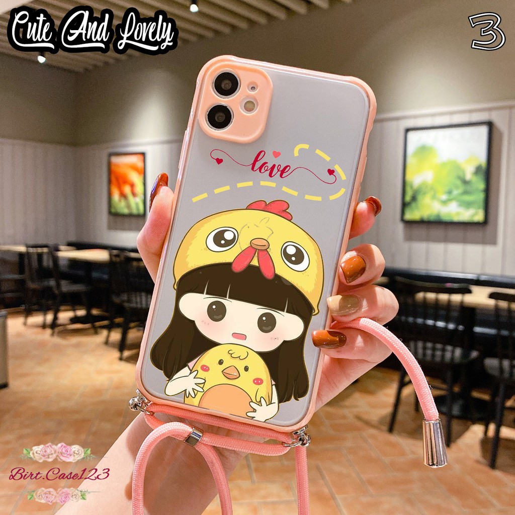 Softcase Slingcase Lanyard Choice CUTE AND LOVELY Vivo V9 V11 V11i V15 V17 V20 S1 Pro Se BC4015