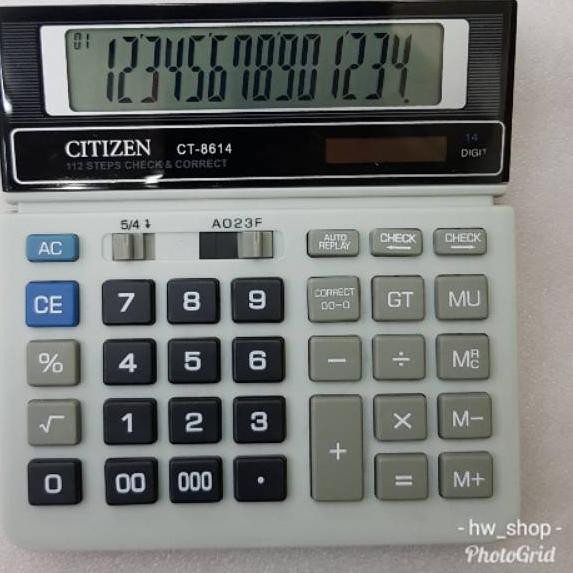 

Tidak Diragukan.. Kalkulator Citizen CT 8614 14 Digit Besar . Kalkulator 14 Digit