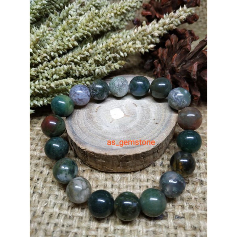 gelang batu indian agate hijau akik batu alam giok asli
