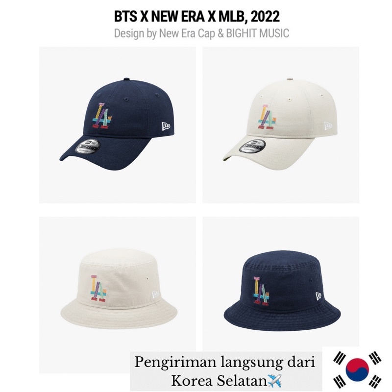🇰🇷 BTS DYNAMITE LA Base Ball Cap Bucket Hat New Era Korea MLB Official Original Collab Merch