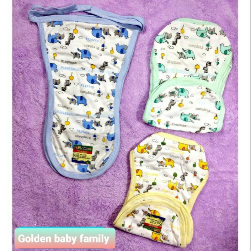 Popok Bayi Zahdan  Doublenit SNI Putih Full Print