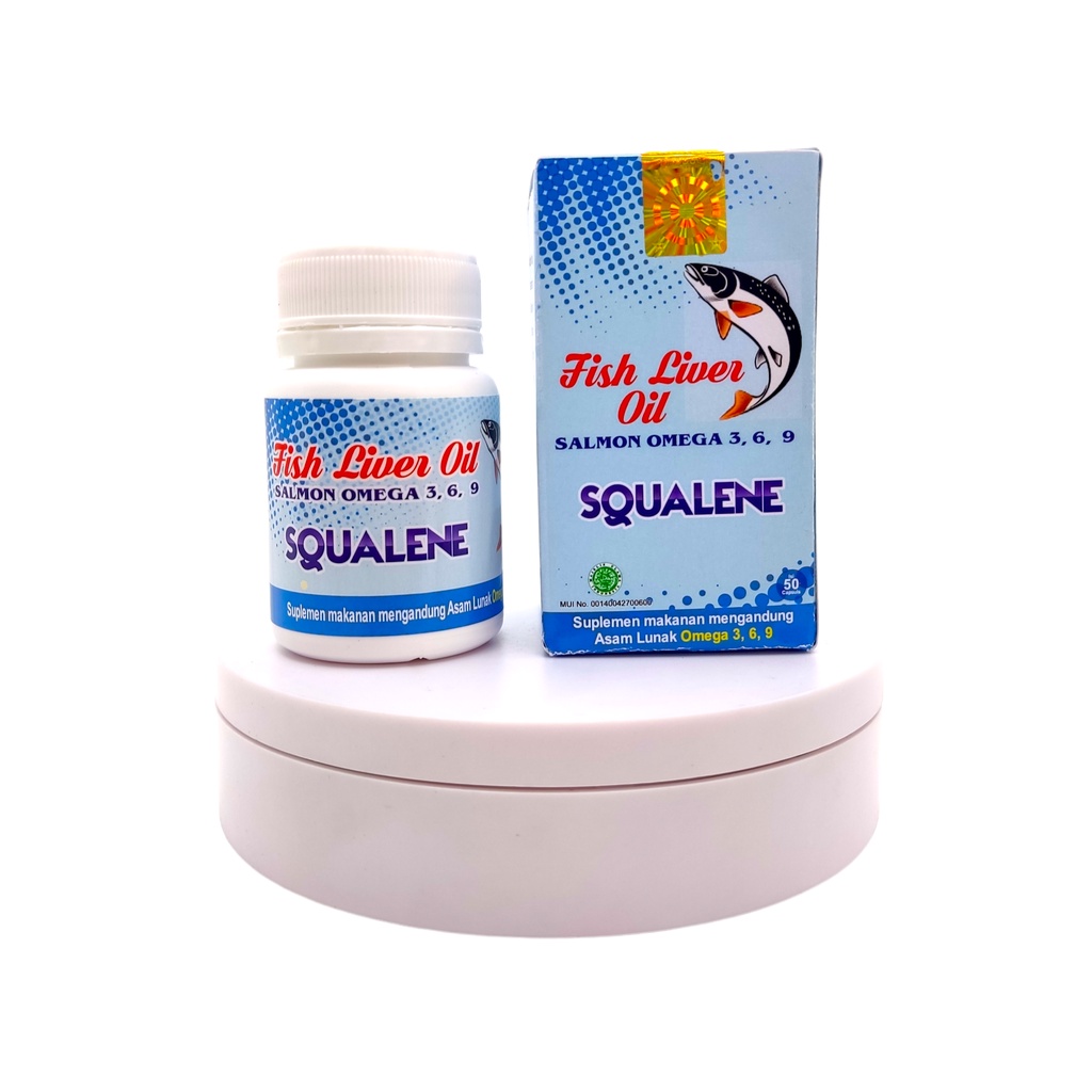 SQUALENE Fish Liver Oil 50 Softgel - Minyak Ikan Salmon Omega 3 6 9 dan DHA